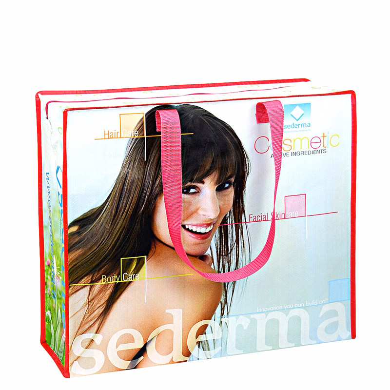 Custom Full-color Laminated Non-Woven Zipper Tote Bag 20"x17"x6"