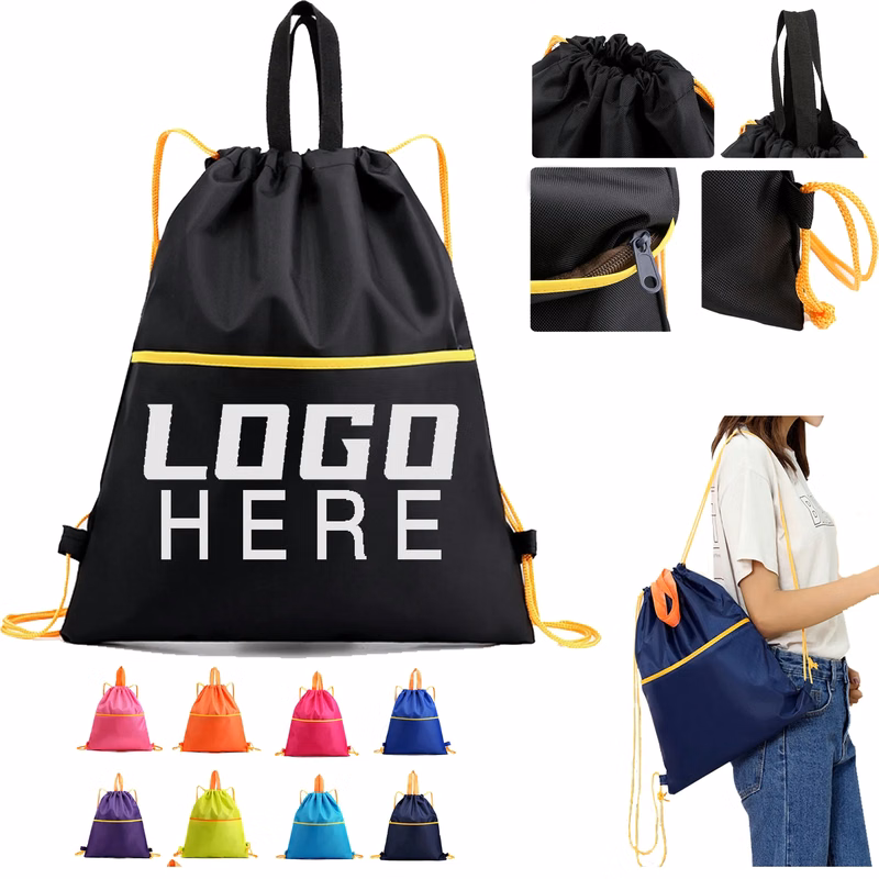 Waterproof Sport Polyester Drawstring Backpack MOQ50pcs