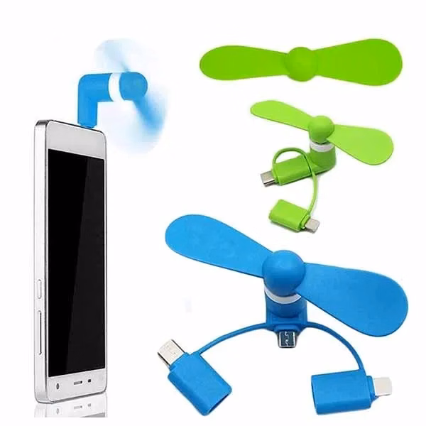 3 In 1 USB MiniCooling Fan Mobile Phone Cooler