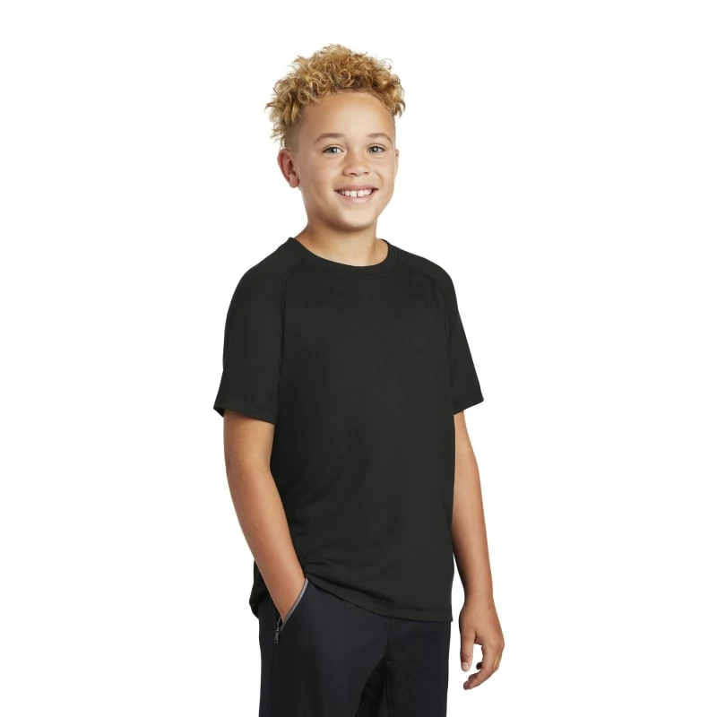 Sport-Tek Youth PosiCharge Tri-Blend Wicking Raglan Tee. 1