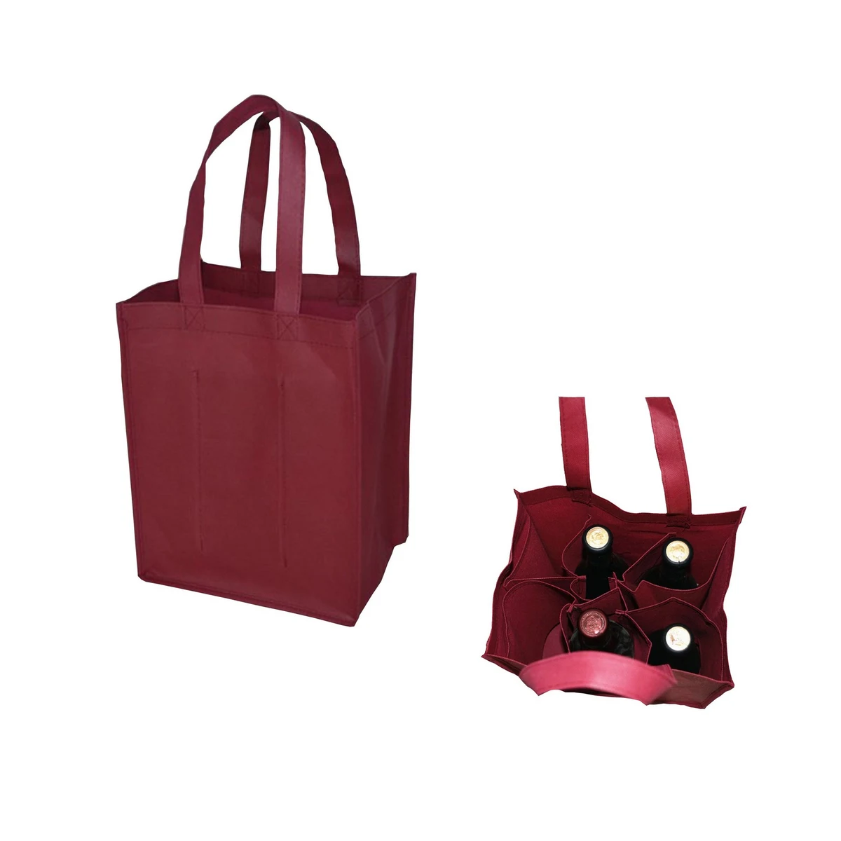Non-Woven Four-Bottle Wine Tote Bag 1