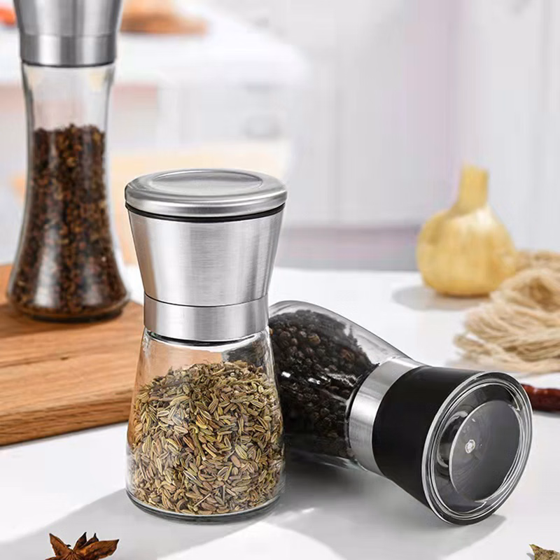 Clear Stainless Steel Pepper Grinder