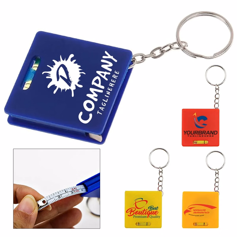 1meter Measuring Steel Tape With Bubble Level Keychain