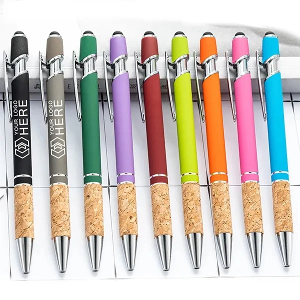 Custom Cork Stylus Metal Pen 1