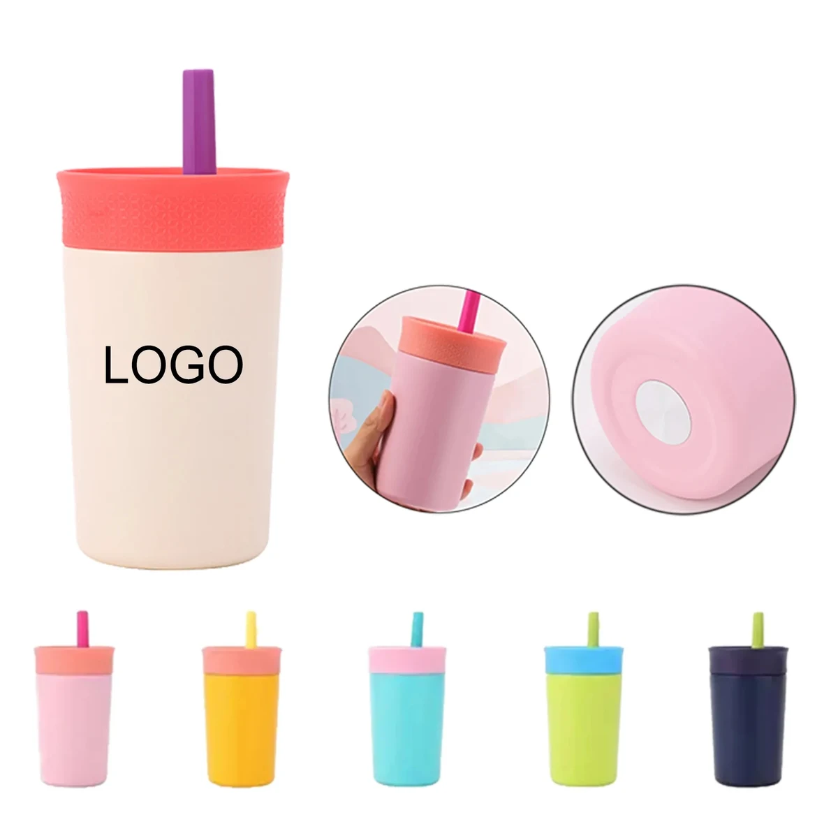 12oz Portable Stainless Steel Water Bottle With Straw 1