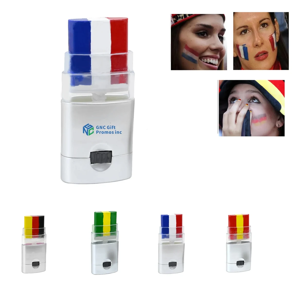 Three Color Human Face Painting 2.9" x 1.4" x 0.7" 1