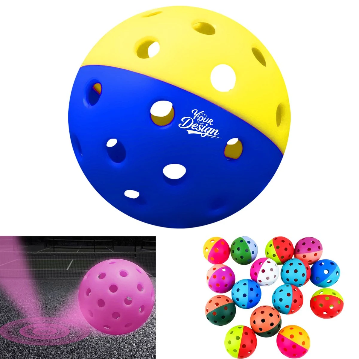 High-Visibility Two-Tone 40-Hole Pickleball 1