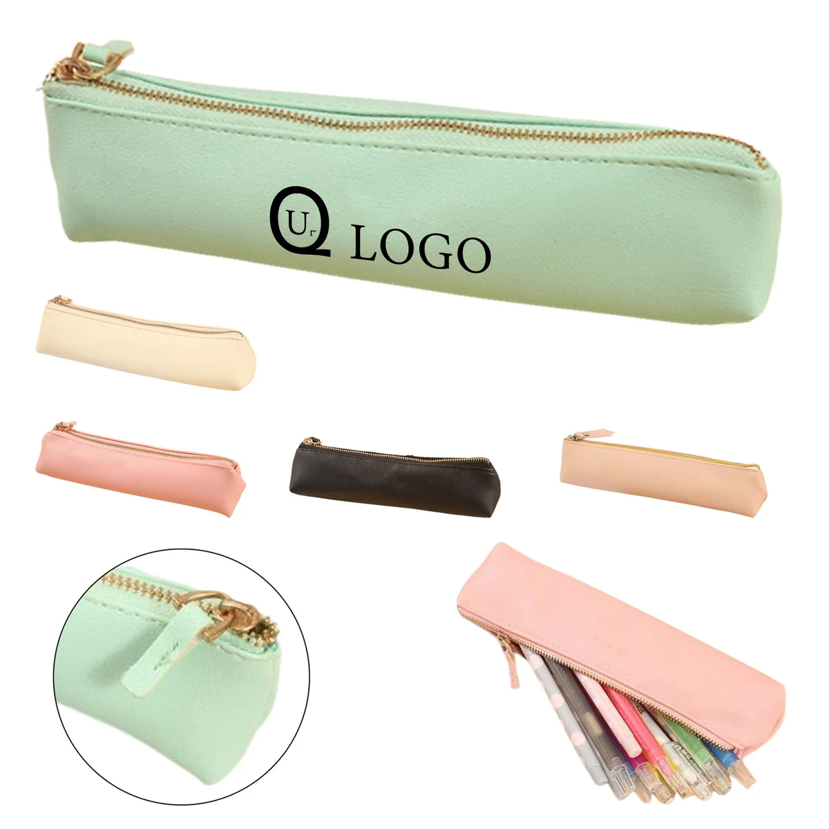 Pu Waterproof Student Portable Pencil Pouch 1