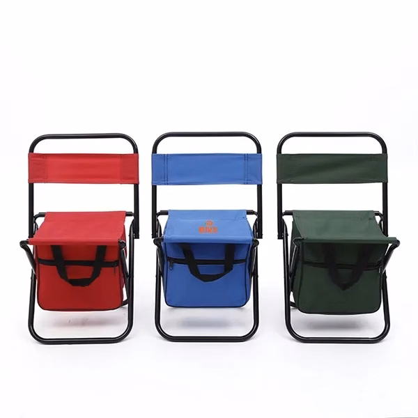 Portable Foldable Camping Chair with Built-In Cooler Bag