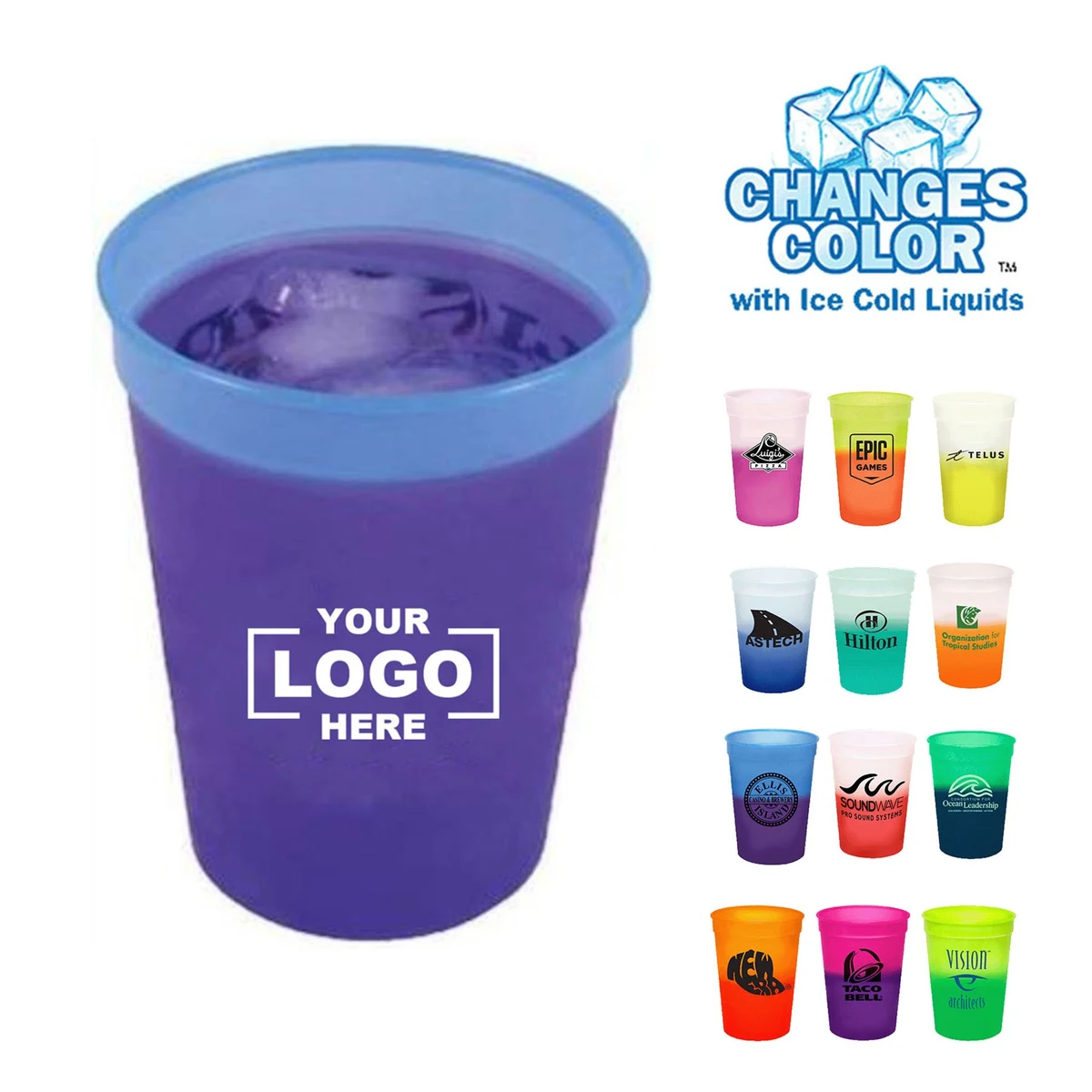 Custom Reusable BPA FREE Color Changing Mood Stadium Cup 1