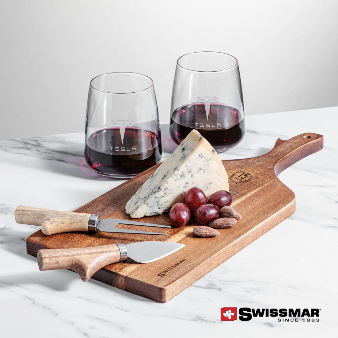 Swissmar® Paddle Board & 2 Dunhill Stemless Wine 1