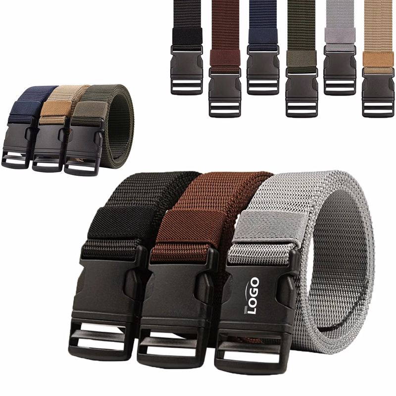 Men's Nylon Tactical Belt, No Metal, Outdoor And Casual
