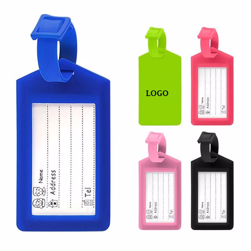 Silicone Luggage Tag w/Hang-up Ring