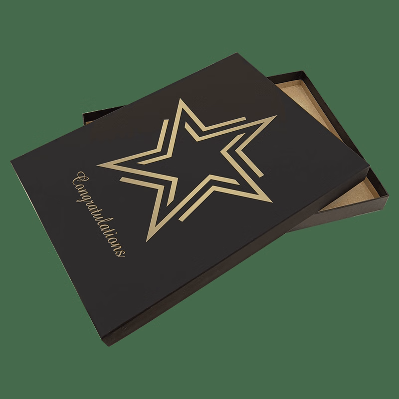 10 1/2" Black/Gold X 13 Lazerburst Plaque Presentation Box