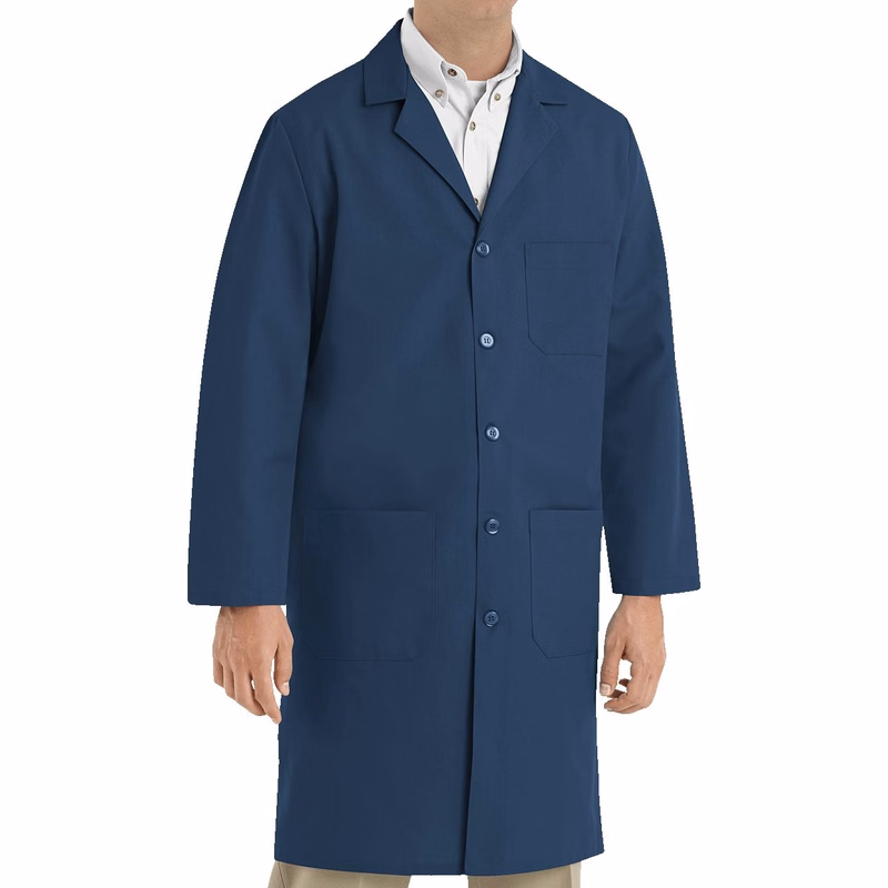 Unisex Extended Sizes Button Front Lab Coat - KP14EXT