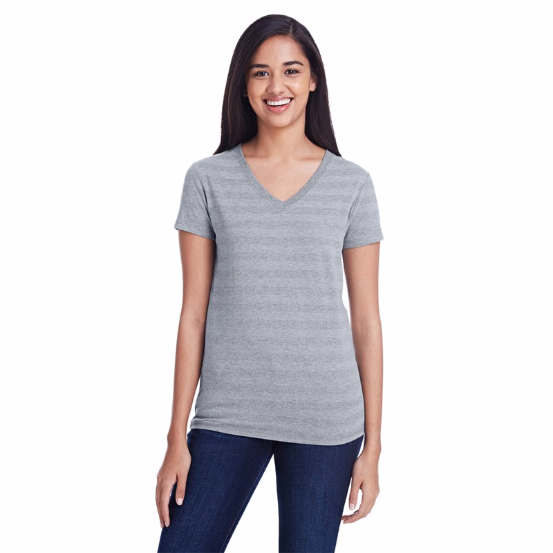 Women's Invisible Stripe V-Neck T-Shirt - 252RV