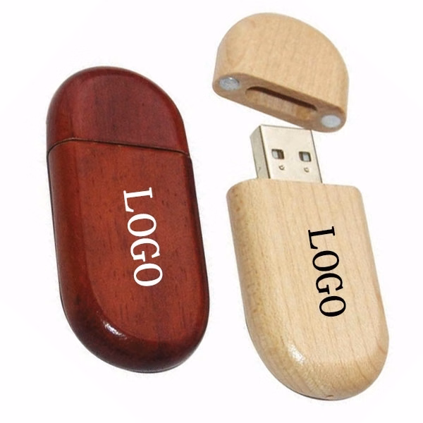 Oval Wood USB Flash Drives