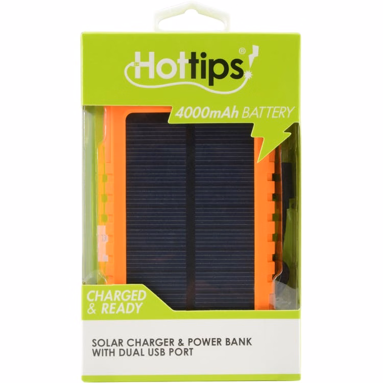 4000 mAh Solar Power Bank - Assorted Colors