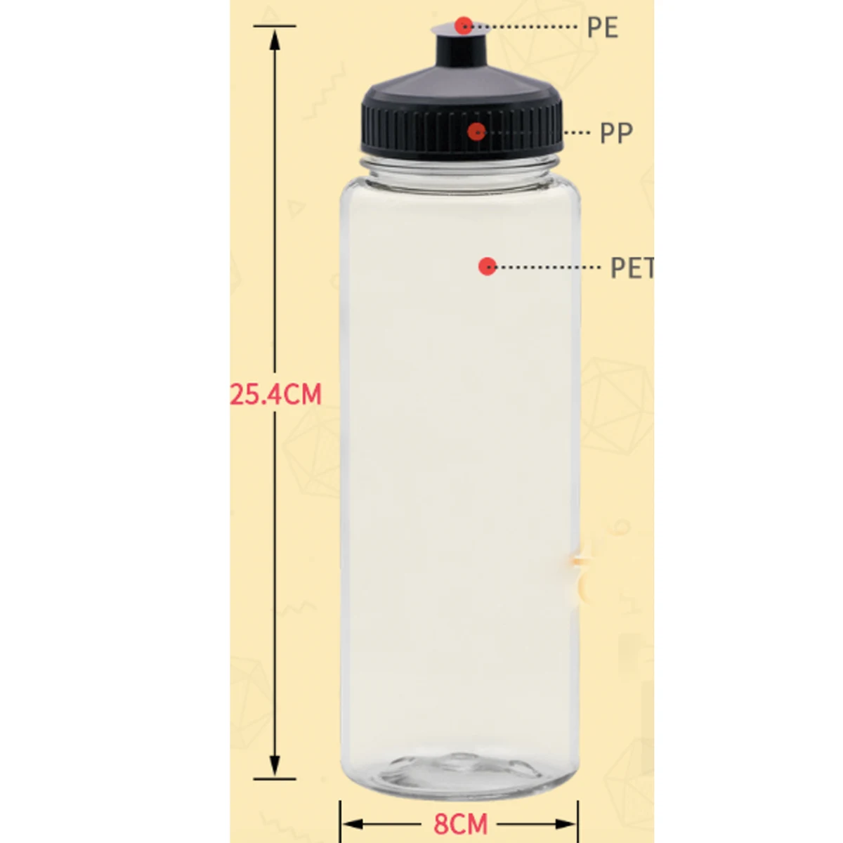 33 oz 1000 ML Sngle Wall BPA-free PET Bottle with Threaded PushPull Lid 1