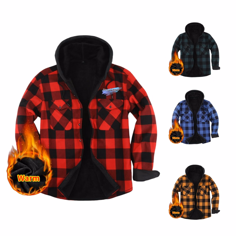 Men's Lined Flannel Jacket With Hood