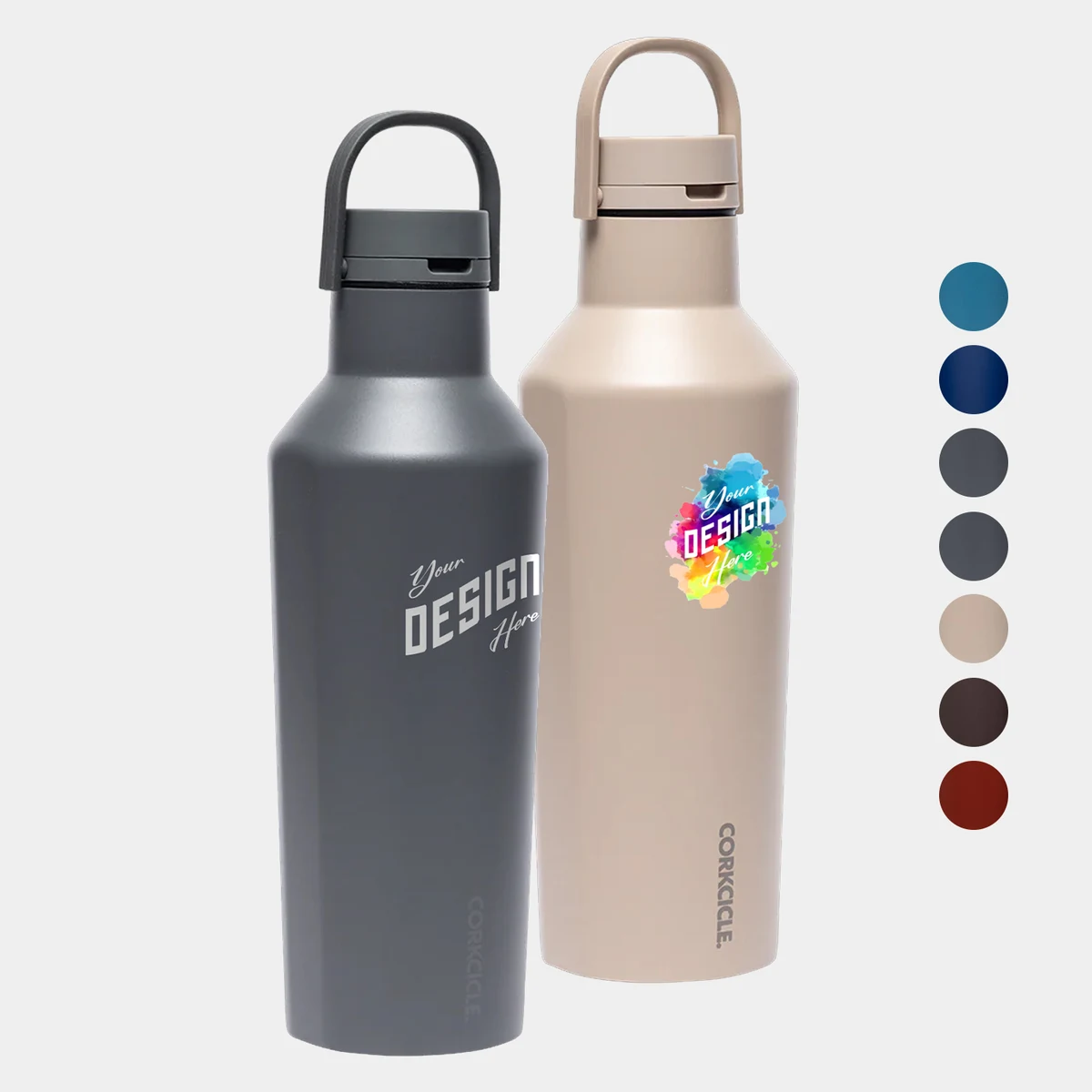 32 oz Corkcicle® Stainless Steel Triple Insulated Wide Mouth Sport Canteen, custom water bottle with logo imprint 1