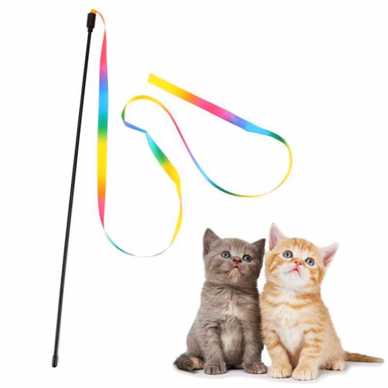 Interactive Rainbow Wand Cat Toys