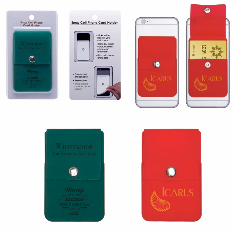 Snap Cell Phone Card Holder w/Packaging