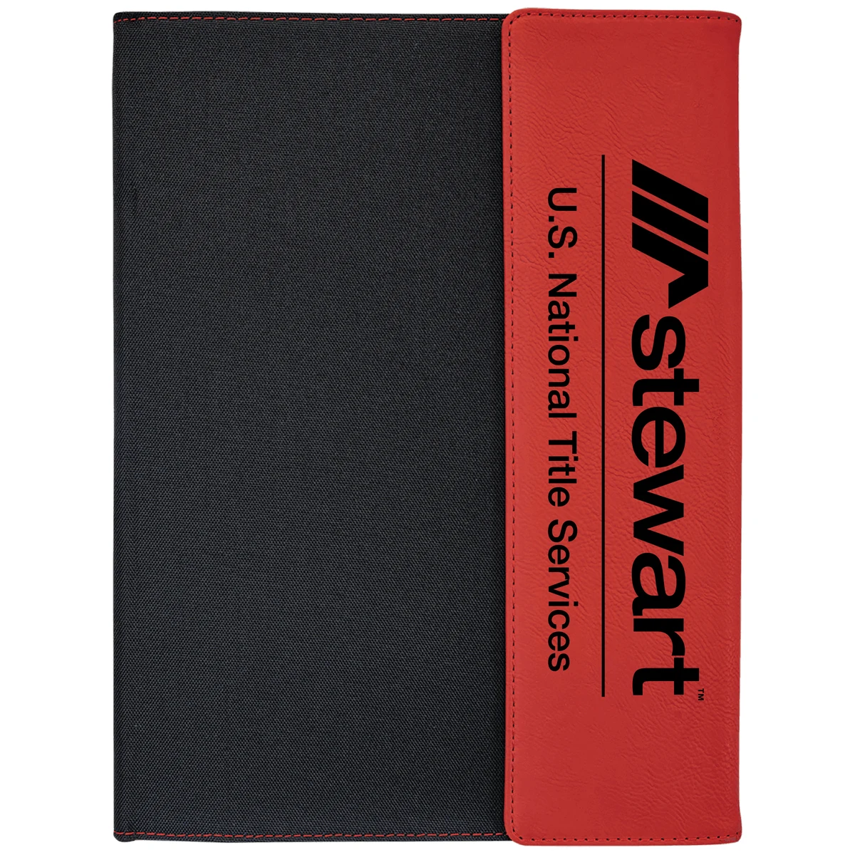 9" x 12" Red Leatherette & Black Canvas Portfolio 1