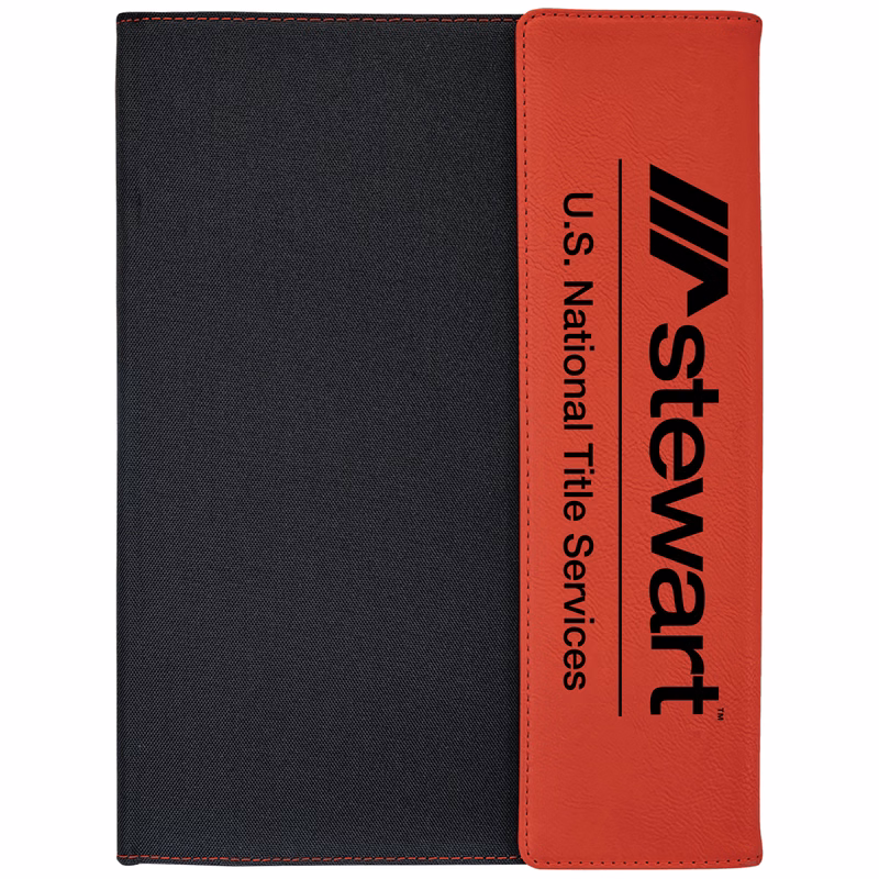 9" x 12" Red Leatherette & Black Canvas Portfolio