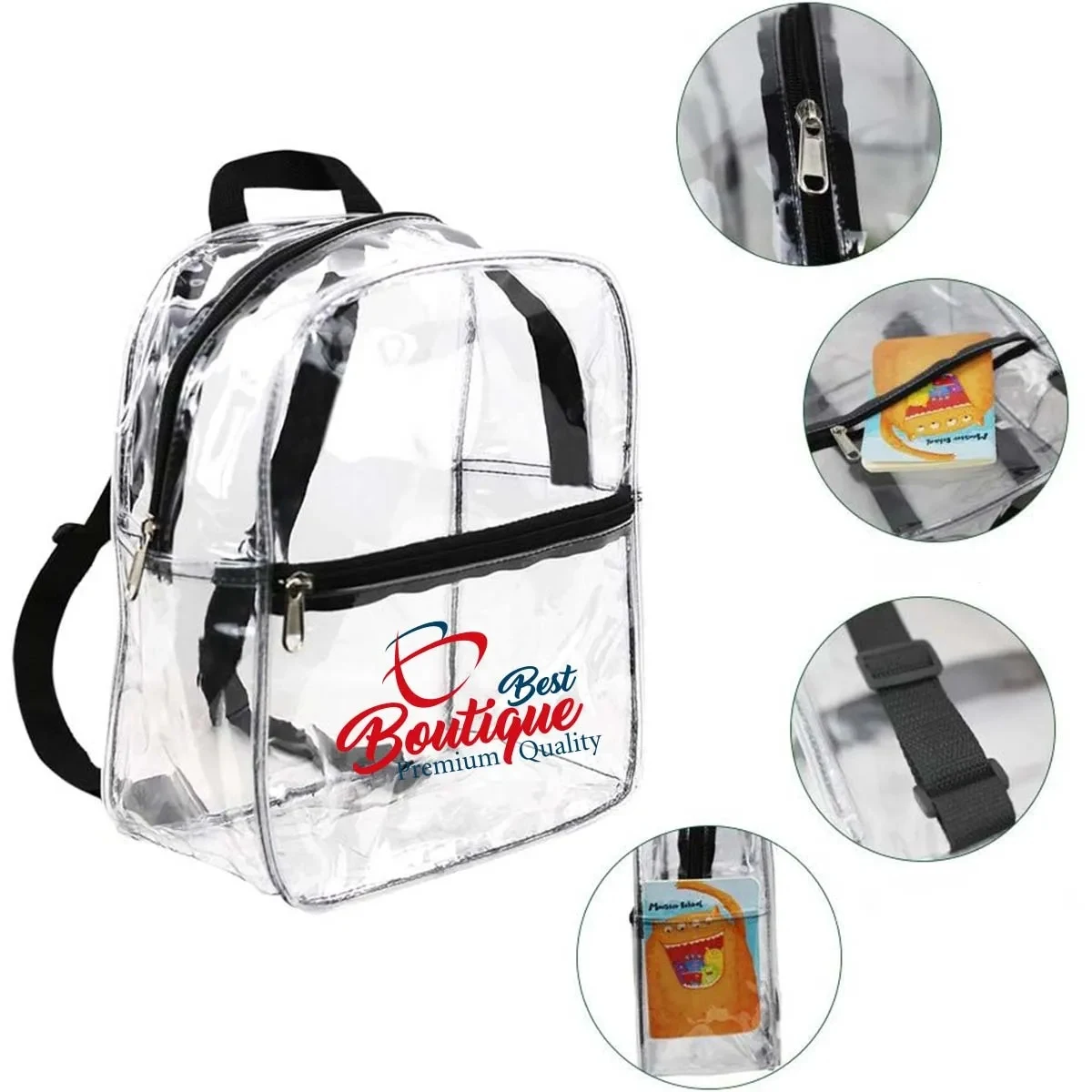 Unisex Stadium Approved Heavy Duty PVC Clear Mini Backpack 1