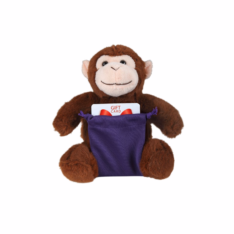 soft plush Monkey with gift card sack