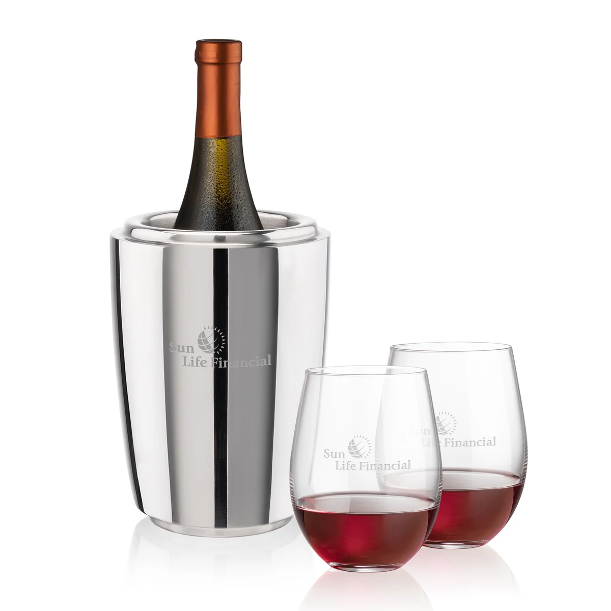 Pescara Wine Cooler & Redmond Stemless Wine Set 1
