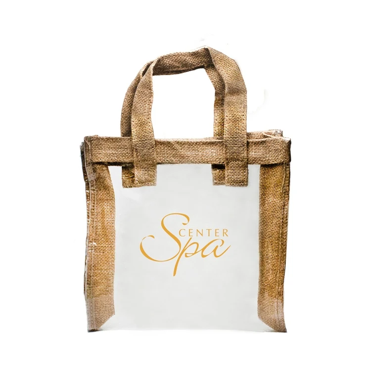 Natural Jute Mini Tote, custom tote bag with logo imprint 1