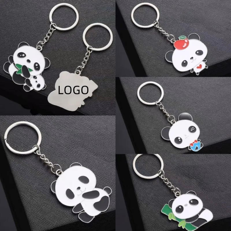 Cute Panda Metal Keychain