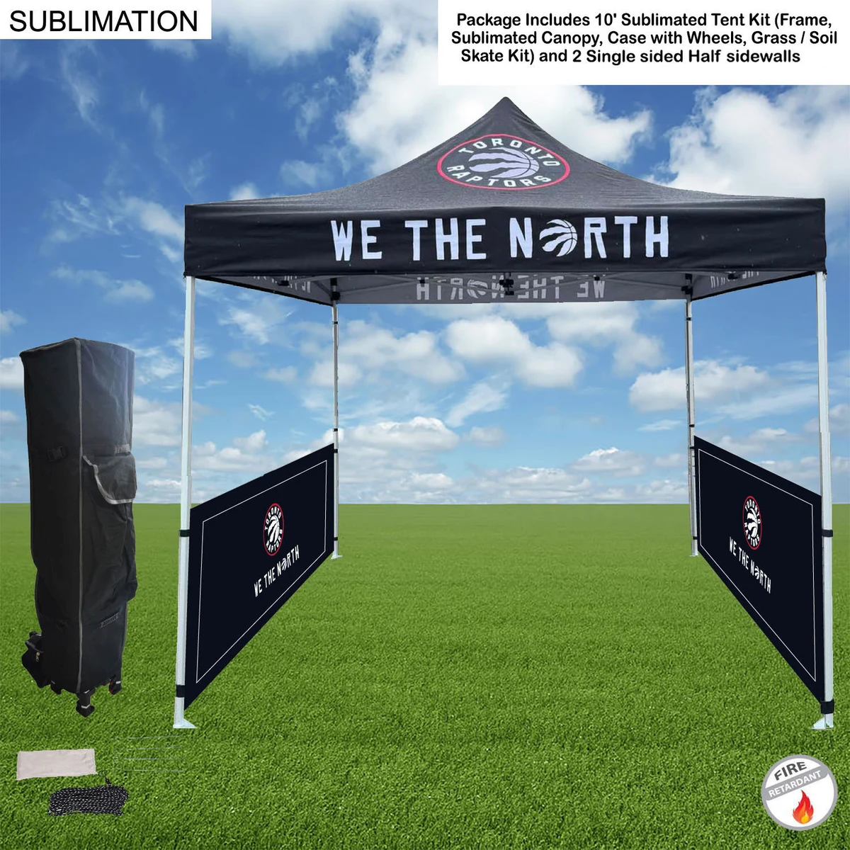Tent Sidewalls Package,10' Sublimated Tent Kit and 2 Half single sided sidewalls 1