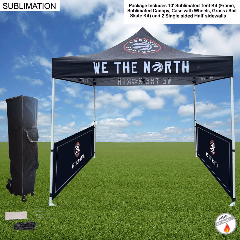 Tent Sidewalls Package,10' Sublimated Tent Kit and 2 Half single sided sidewalls