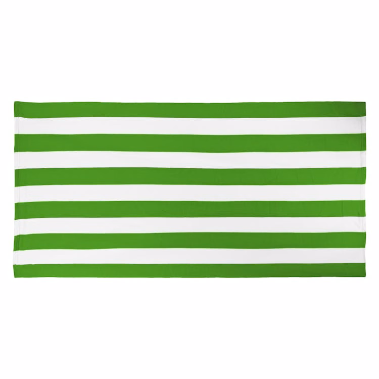 Cabana Stripe Microfiber Beach Towels - Lime Green 30' x 60"