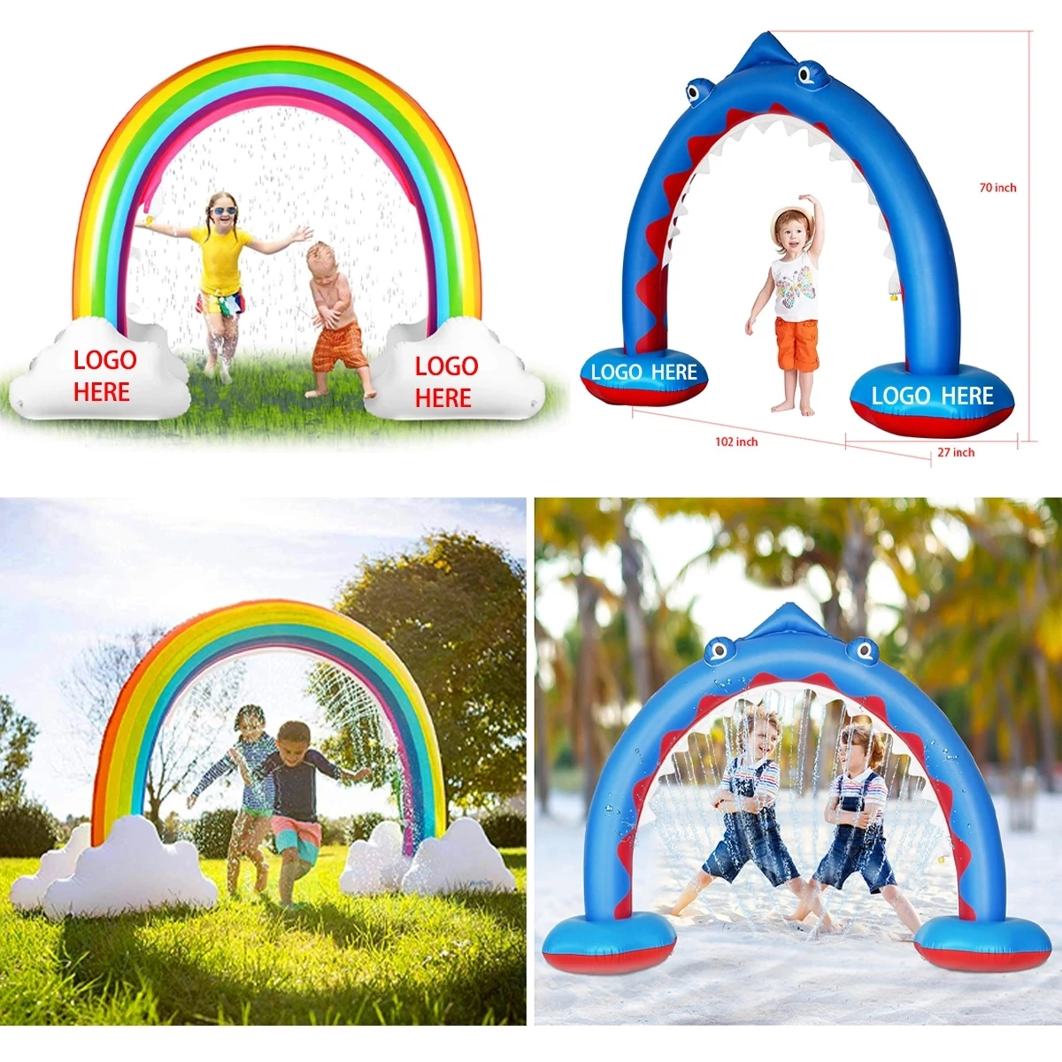 Inflatable Rainbow Sprinkler Summer Outside Water Toy 1