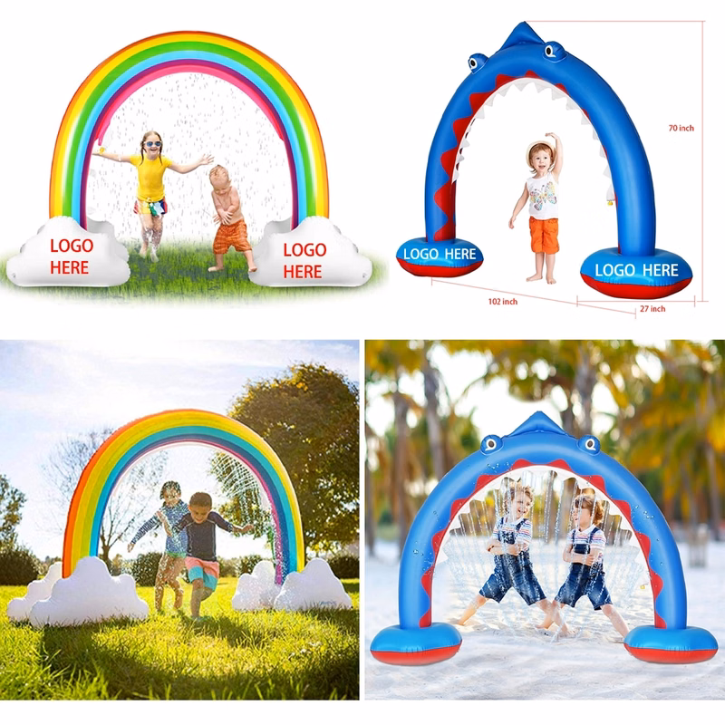 Inflatable Rainbow Sprinkler Summer Outside Water Toy