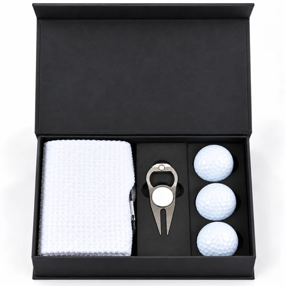 TiTUS® Golf Gift Set with Towel, 3 Balls & Divot Tool 1