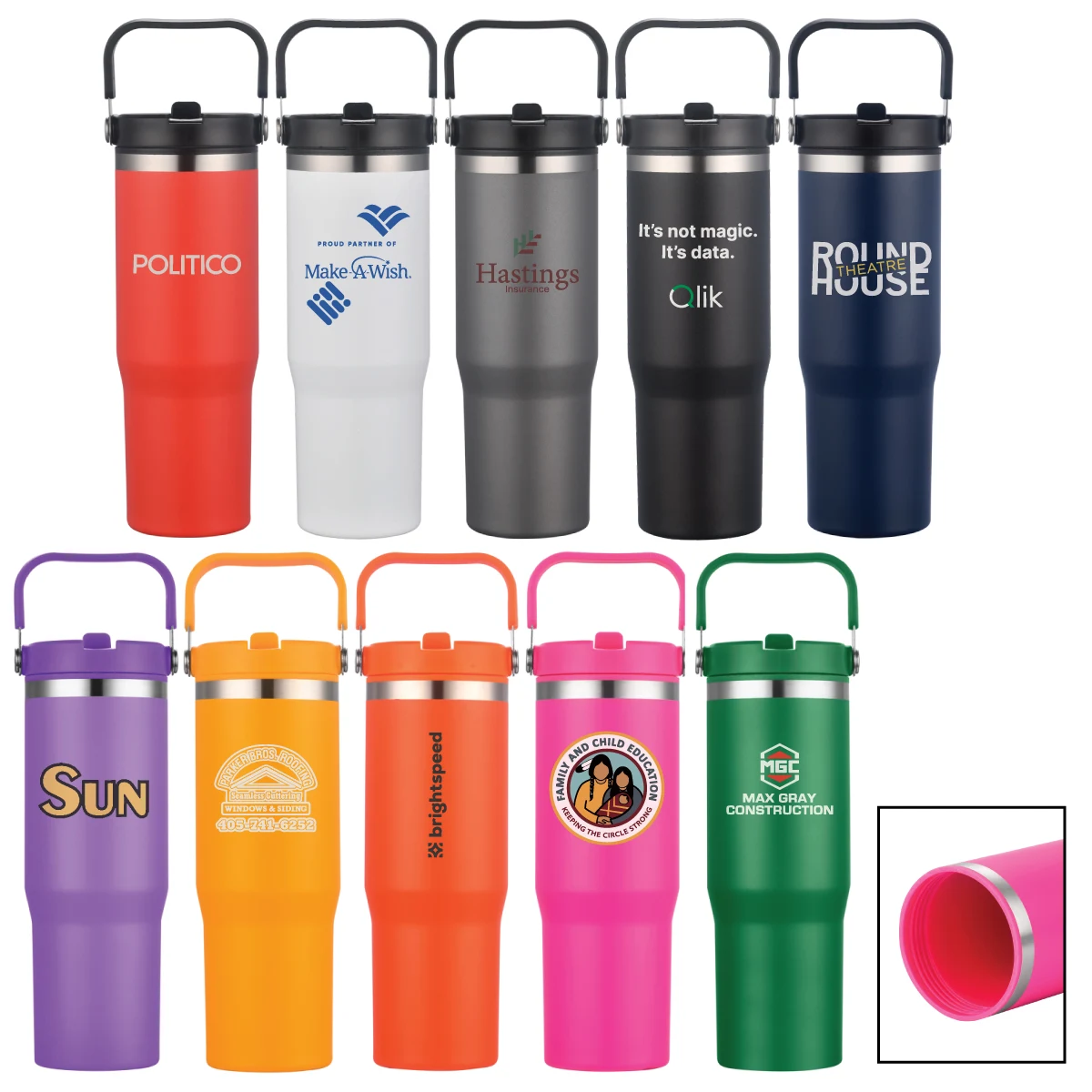 Falcon 30 oz. Double Walled Tumbler w/Handle 1