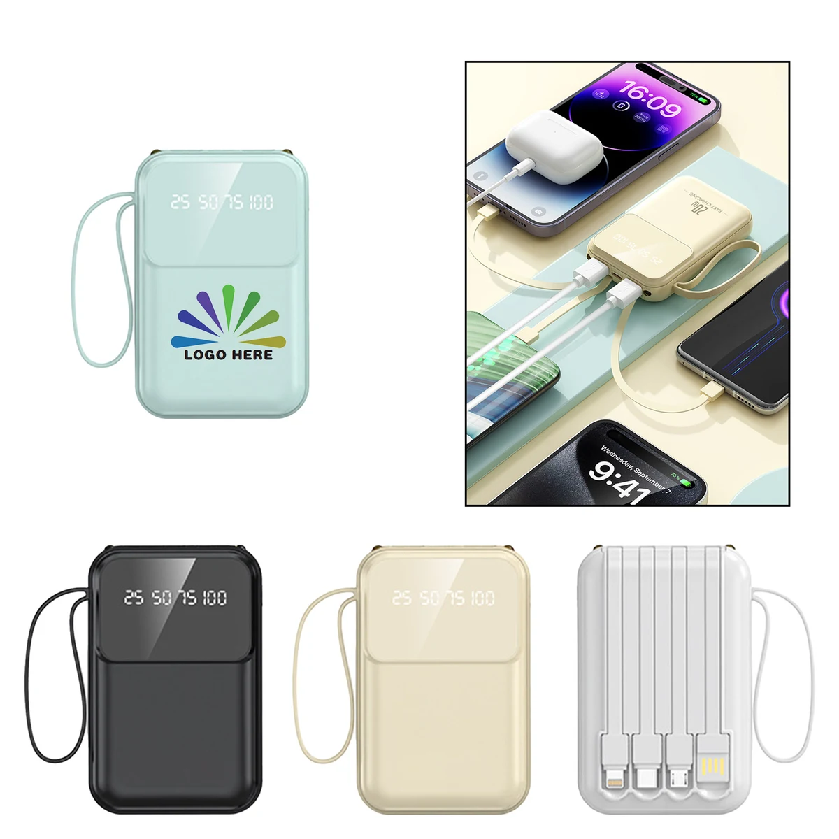 10000mA Four-Wire Fast Charging Portable Battery 1