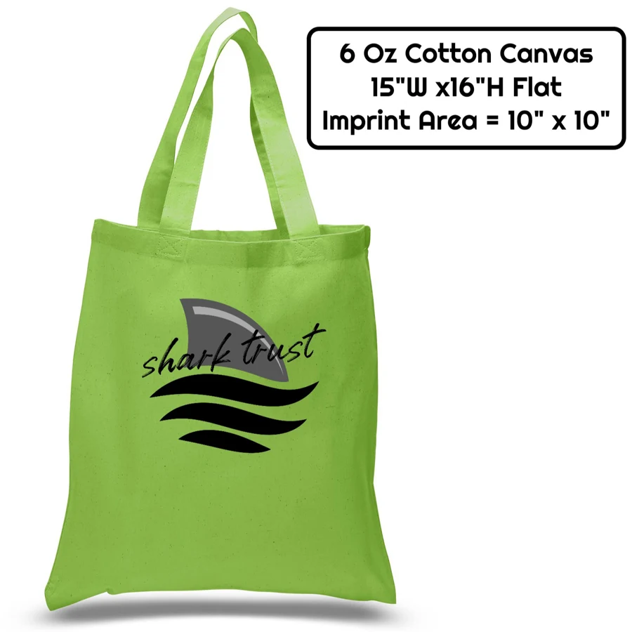 Sublimation 6 oz Poly Canvas Tote Bag - 15" x 16" x 21"Handle 1