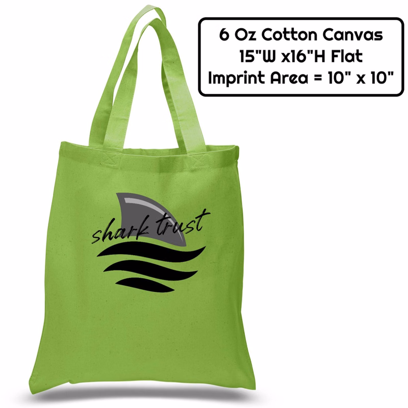 Sublimation 6 oz Poly Canvas Tote Bag - 15" x 16" x 21"Handle