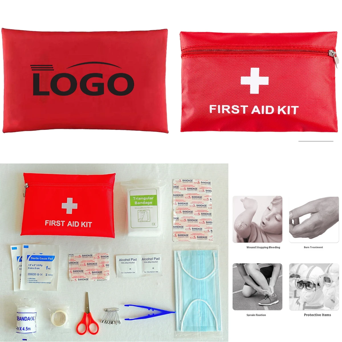 Custom 12 Pieces Portable First Aid Kit Set 1