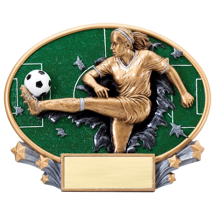 Soccer Female Xplosion Oval Resin Award 1