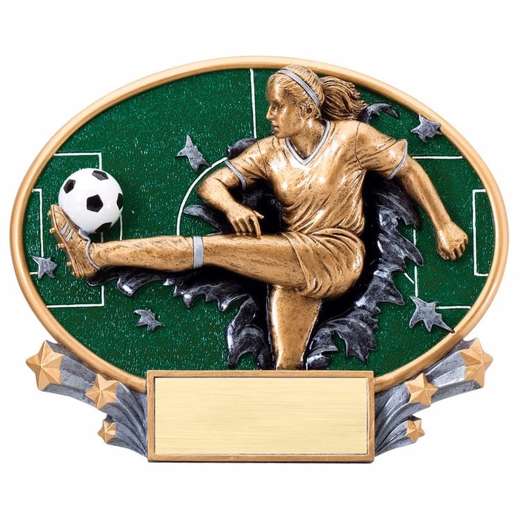 Soccer Female Xplosion Oval Resin Award
