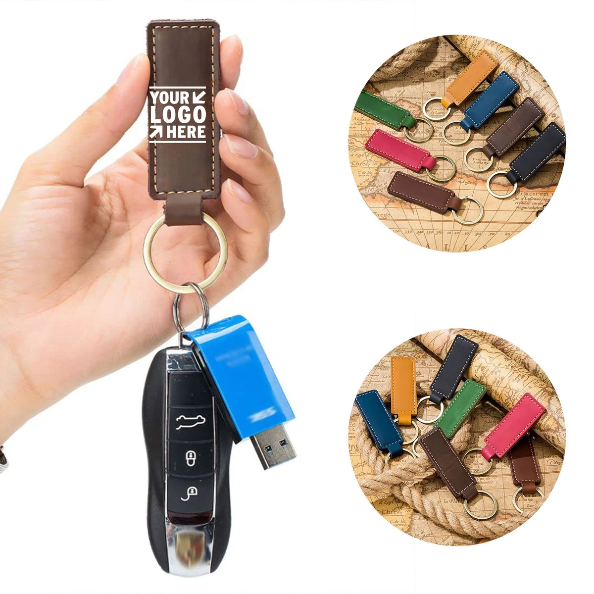 Leather Keychain Key Ring Clip 1