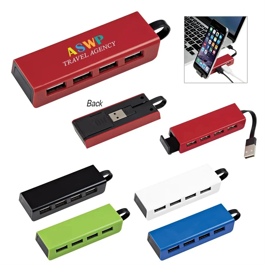 4-Port Traveler USB Hub With Phone Stand 1