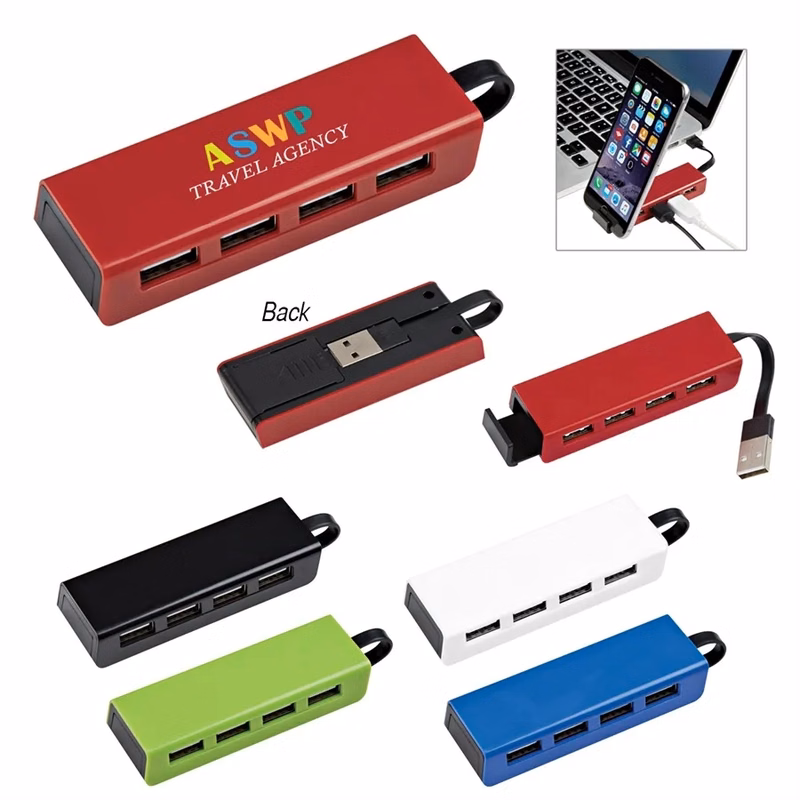 4-Port Traveler USB Hub With Phone Stand